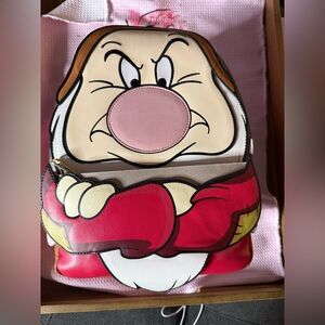 NWT Loungefly Grumpy Red and Cream Harrah Backpack—GRAIL